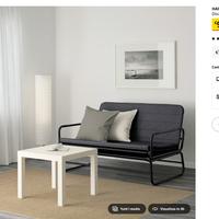 HAMMARN Divano letto, Knisa grigio scuro/nero -