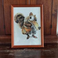 ritratto di Scrat e la sua ghianda 