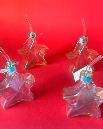 4 Bicchieri cocktail design "Star" con cannucce
