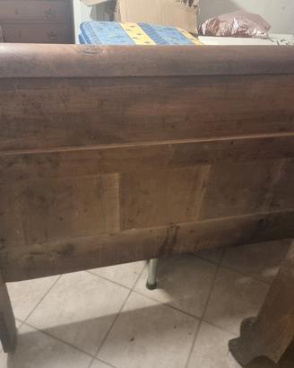 letto a barca in noce antico singolo