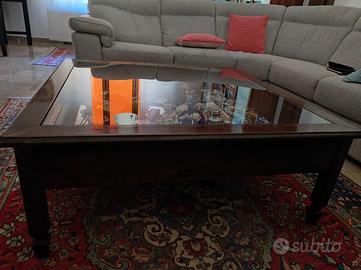 tavolino da salotto di pregio  cristallo 110x110