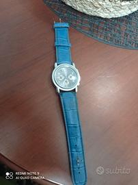 orologio da polso sk Watch con cinturino blu pelle