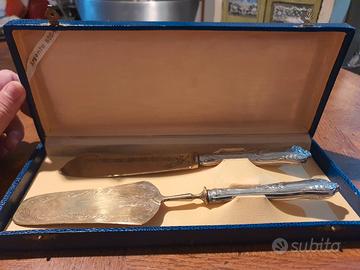 Set coltello e paletta per dolci in argento 
