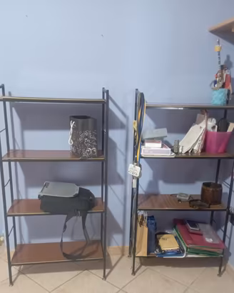 Libreria/Scaffale in metallo e legno