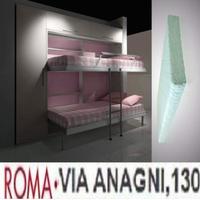 Letto a scomparsa duetto+ materasso -LETTI ROMA