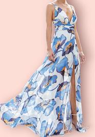 Abito floreale chiffon tg44