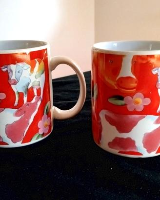 2 TAZZE DECORATE CON MUCCHE