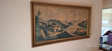 Quadro-Stampa con ricca cornice dorata 132x71cm