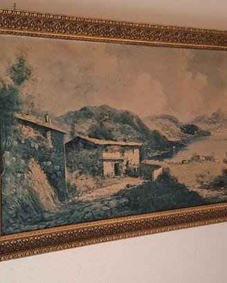 Quadro-Stampa con ricca cornice dorata 132x71cm