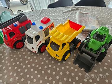 Set di 4 mezzi lavoro ed emergenza grandi 35cm