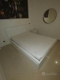 Letto Ikea MALM bianco con cassettoni