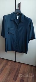 SCONTO 40% Ungaro camicia pura seta blu tg 48