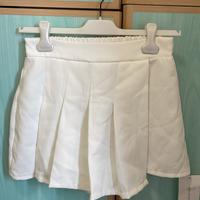 Gonna pantalone bianca plissettata