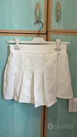 Gonna pantalone bianca plissettata