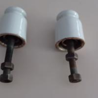 Coppia di isolatori elettrici vintage Ginori