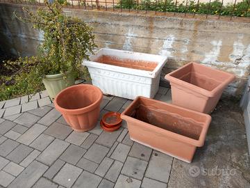 Vasi in plastica piu uno con pianta