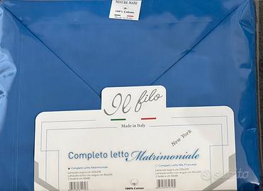 Completo letto  matrimoniale blu avion