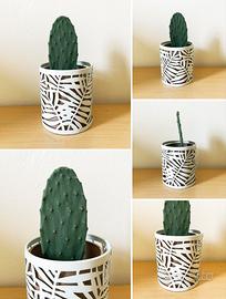 Cactus + Vaso di Metallo Cavo