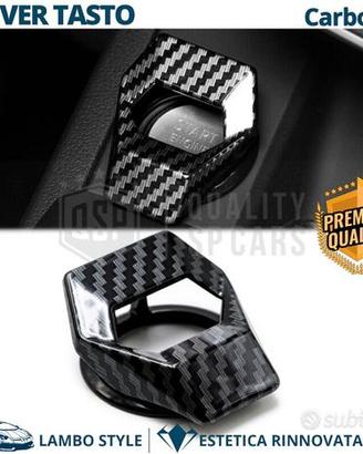 Cover Pulsante Accensione Auto Copritasto CARBONIO