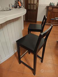 Coppia sgabelli legno x bar o cucina colore nero