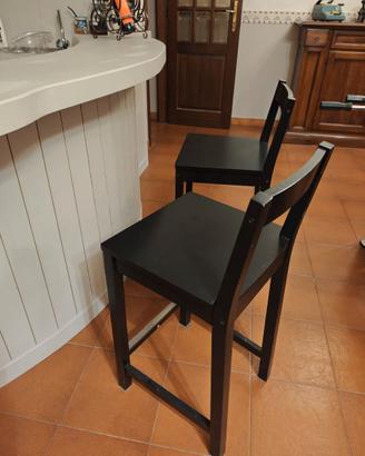 Coppia sgabelli legno x bar o cucina colore nero