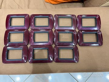 15 placche BTICINO living 3 moduli in metallo