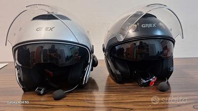 coppia caschi grex e interfono midland btx2 pro s