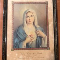 Quadretto con antica stampa “Sacro cuore di Maria”
