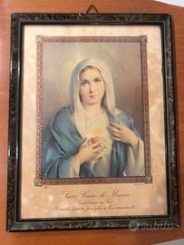 Quadretto con antica stampa “Sacro cuore di Maria”