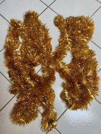 Set 2 fili di ghirlande dorate per albero natale