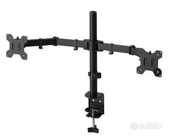 Supporto per 2 monitor nero