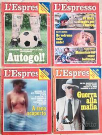 4 riviste settimanale L'Espresso 1980