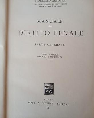 F. Antolisei
Manuale di diritto penale - parte gen
