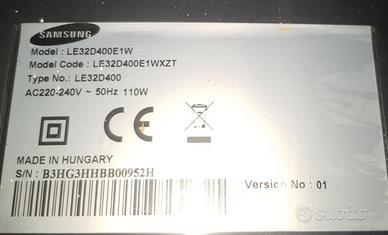 TV Samsung LE32D400E1W 32" da riparare