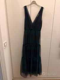 Vestito vicolo in tulle nero e verde