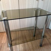 Mobiletto in vetro con ruote, porta TV /porta ogg.