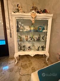 Vetrina cristalliera Chippendale Shabby