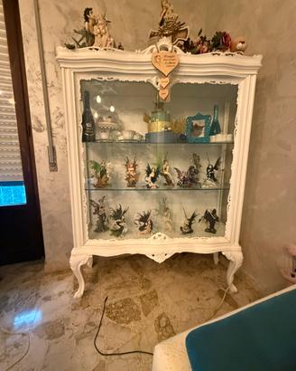 Vetrina cristalliera Chippendale Shabby