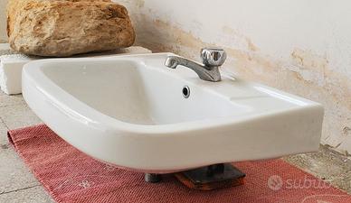 Lavabo in ceramica vintage bianco 50x40 cm
