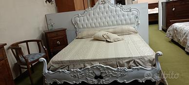 letto matrimoniale laccato argentato