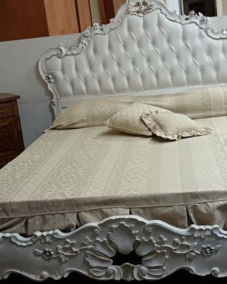 letto matrimoniale laccato argentato