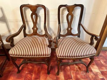 Coppia poltroncine in noce in stile ‘700