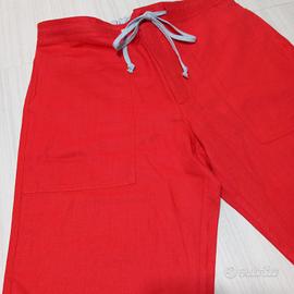 Taglia 50 Bermuda lino e cotone rosso Saldissimii