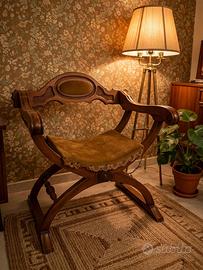 Sedia Sanovarola Vintage Legno Noce anni 70