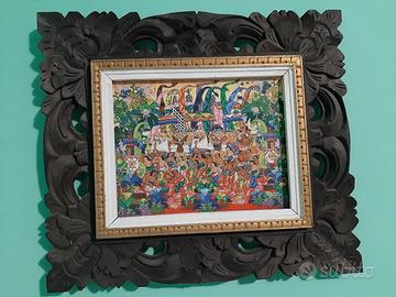 Quadro Ketut Soki Dipinto vita balinese 