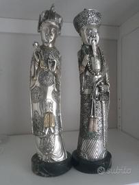 Dignitari Cinesi statuine in argento 800