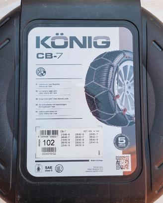 Catene da neve konig cb7 taglia 102, cavo da 7 mm.
