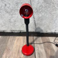 Lampada da tavolo vintage rossa, collo flessibile