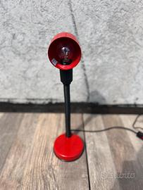Lampada da tavolo vintage rossa, collo flessibile