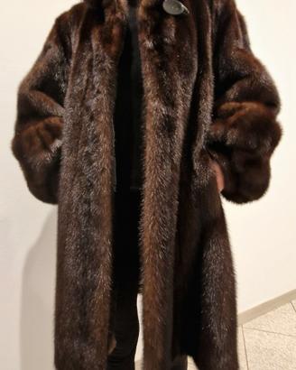 Cappotto Pelliccia di Visone Femmina Marrone